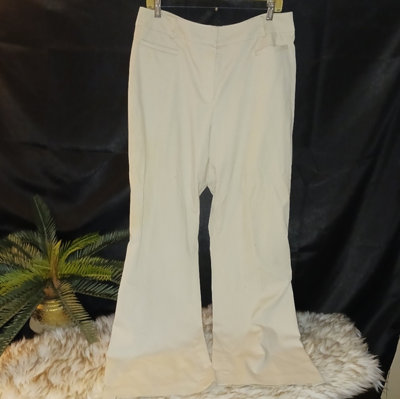 Women's Focus 2000 Cream striped slacks sz 14 - Picture 1 of 11